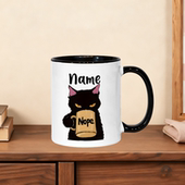 节日礼物 暴躁猫咪多色陶瓷杯 可定制姓名马克杯 圣诞帽字母