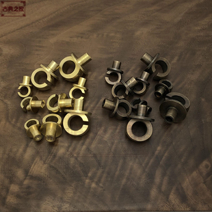 仿古全铜垫片五金铜配件拉手装饰开口销铜锁头圆环紧固配件螺丝款