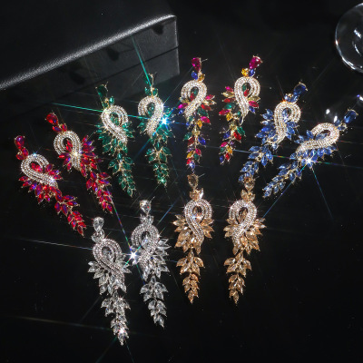 欧美耳环乐贝尚水钻夸张女