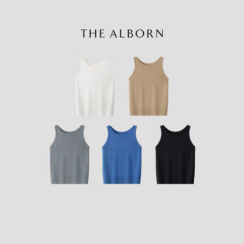 奥莉酱THE ALBORN· “时髦懒人”100%兰精天丝 人字纹肌理背心