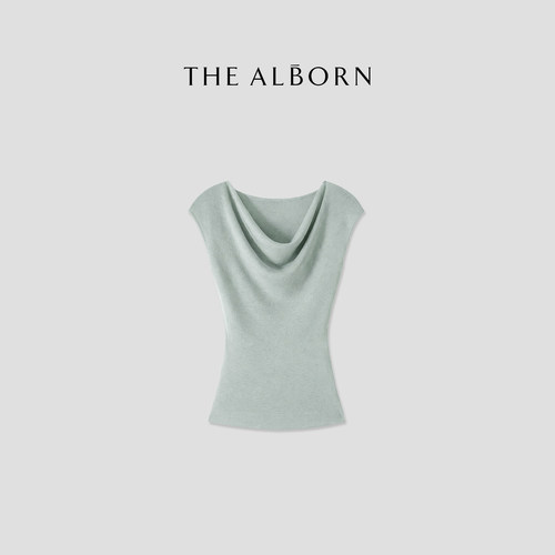 奥莉酱THE ALBORN·“浪漫主义”桑蚕丝绵羊毛混纺 荡领针织上衣