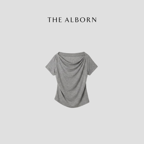 奥莉酱THE ALBORN·“云朵慕斯”兰精天丝澳洲绵羊毛混纺荡领上衣