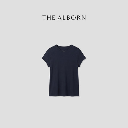 奥莉酱THE ALBORN·“无所不搭”36针天丝桑蚕丝混纺 圆领短袖T恤