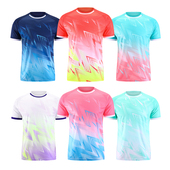 乒乓球服羽毛网球队服定制速干运动训练男女儿童跳绳短袖 上衣印字