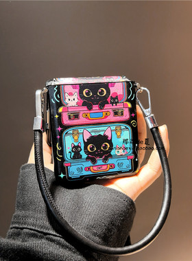 游戏猫适用华为pocket2手机壳purax硬nova三星zflip7 5 6简约vivox皮p50 oppofindn3n2女w24荣耀v小米mixflip