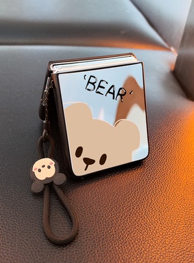 两只小熊适用小米mixflip华为purax手机壳pocket2镜子novaflip三星zflip7654卡通vivox可爱oppofindn3n2女p50