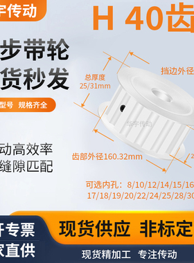 同步带轮H40齿AF型齿宽21/27内孔141518/19/20/22/24维修齿同步轮
