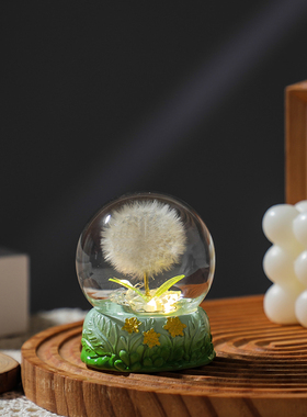 永生花蒲公英夜灯玻璃罩摆件礼物