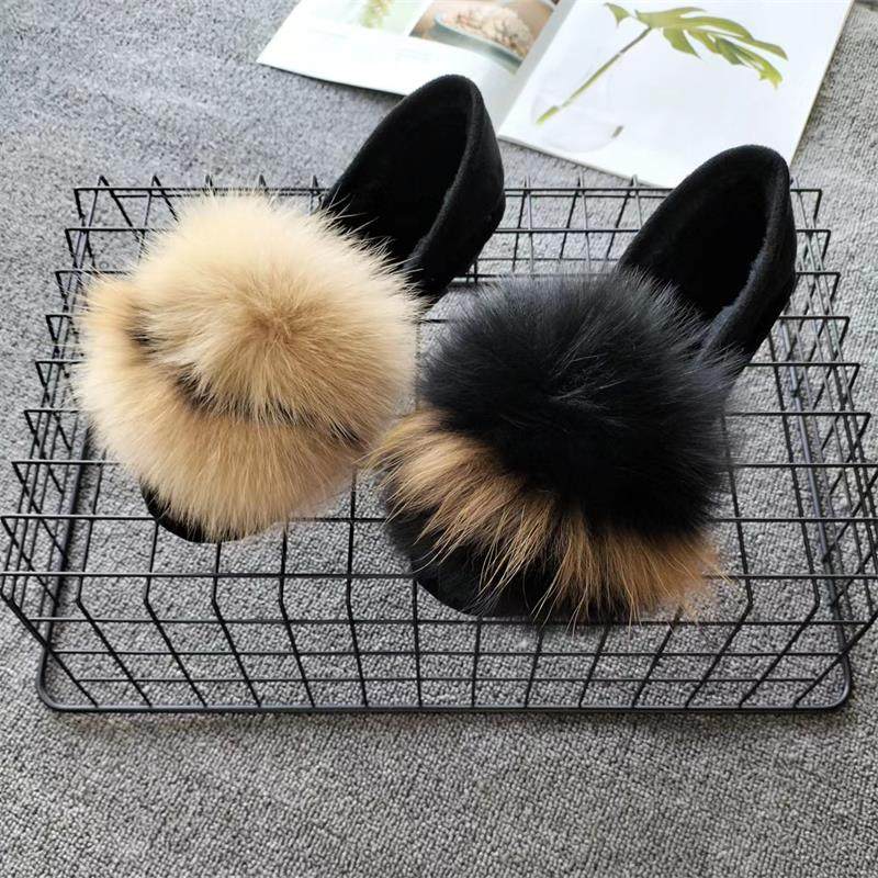 秋冬新款狐狸毛加绒女棉瓢真毛休闲百搭平底豆豆鞋手工缝制懒人鞋,女鞋,乐福鞋（豆豆鞋）,淘宝优惠券,粉丝福利购,淘宝优惠卷