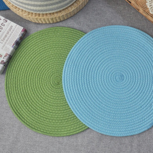 微瑕疵 环保简约桌垫防滑垫物品垫 手工编织棉线垫子门垫地垫脚垫