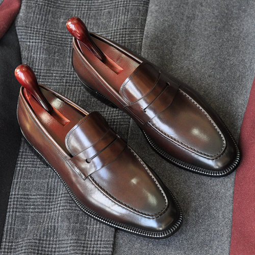 古森伦欧美乐福鞋复古擦色