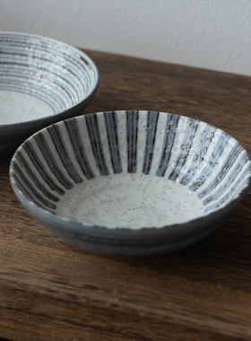 日本进口美浓烧志野粗陶碗盘复古餐具日式饭碗早餐盘大汤碗意面盘