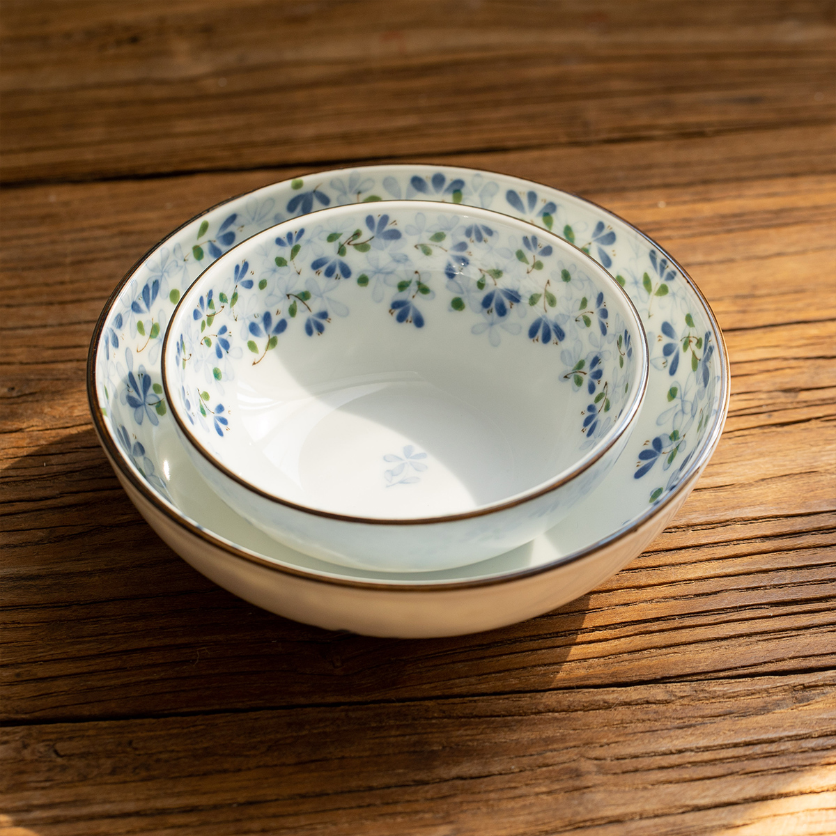 日本小蓝芽釉下彩米饭碗汤碗餐具