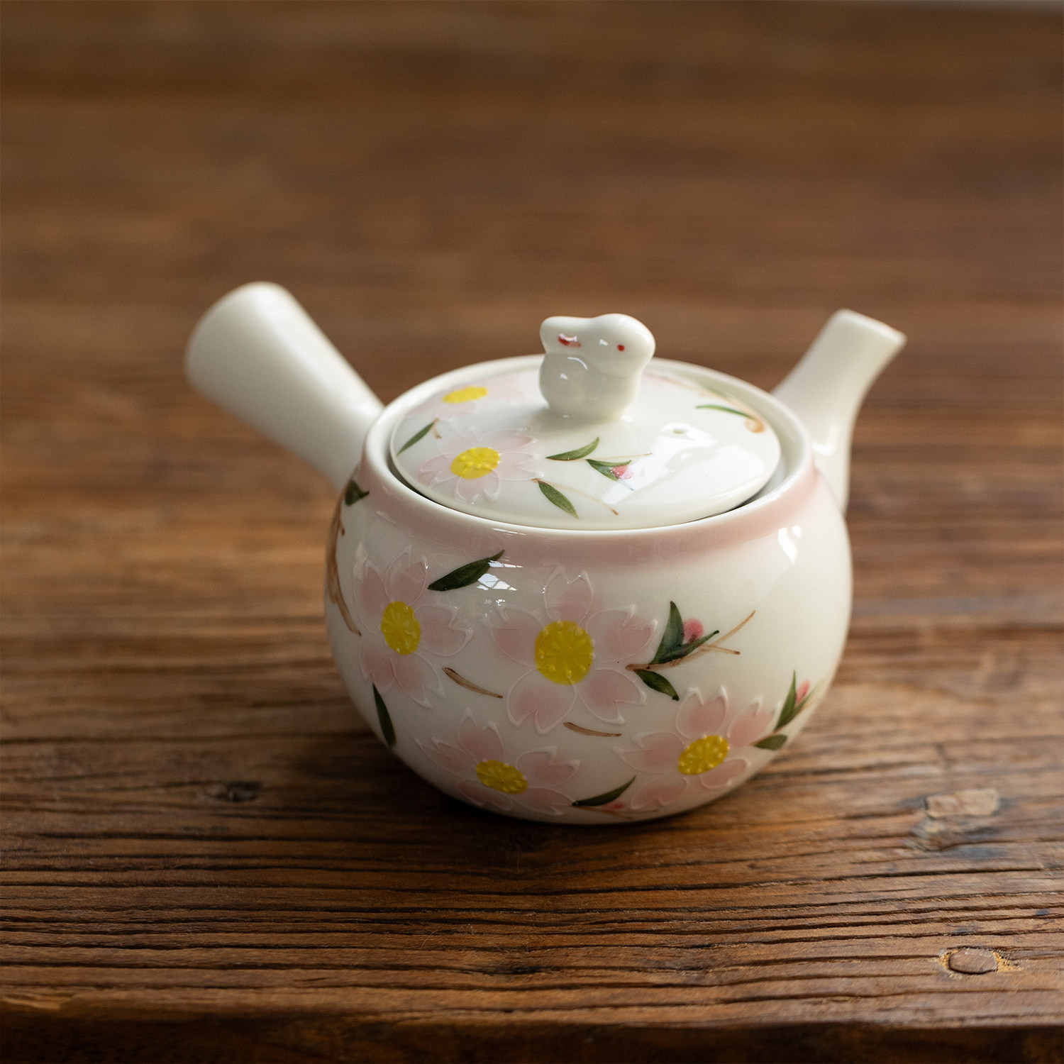 日本进口濑户烧手绘樱花兔子茶壶茶杯日式茶具急须壶配滤网侧把壶,餐饮具,茶壶,淘宝优惠券,粉丝福利购,淘宝优惠卷