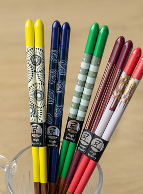 日本进口田中箸木和风实木筷子家用防滑筷耐高温洗碗机日式尖头筷