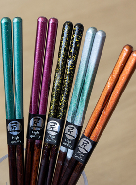 日本进口田中箸木天然实木筷子耐高温洗碗机家用防滑筷日式尖头筷