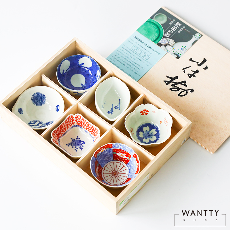 有田烧现货珍味深碟小钵木盒陶瓷