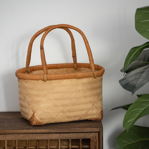 手作藤编手提篮野餐篮子买菜蓝
