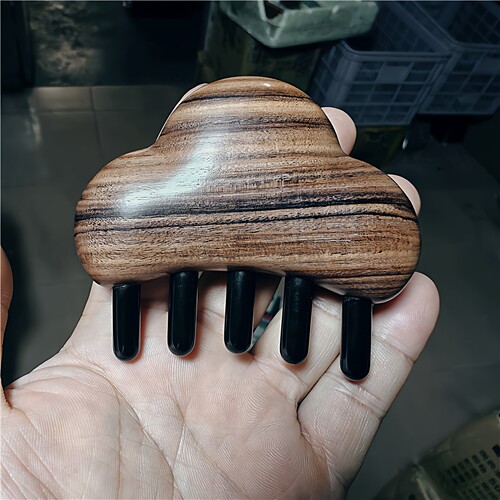 南美酸枝黑牛角五齿梳插齿包包梳