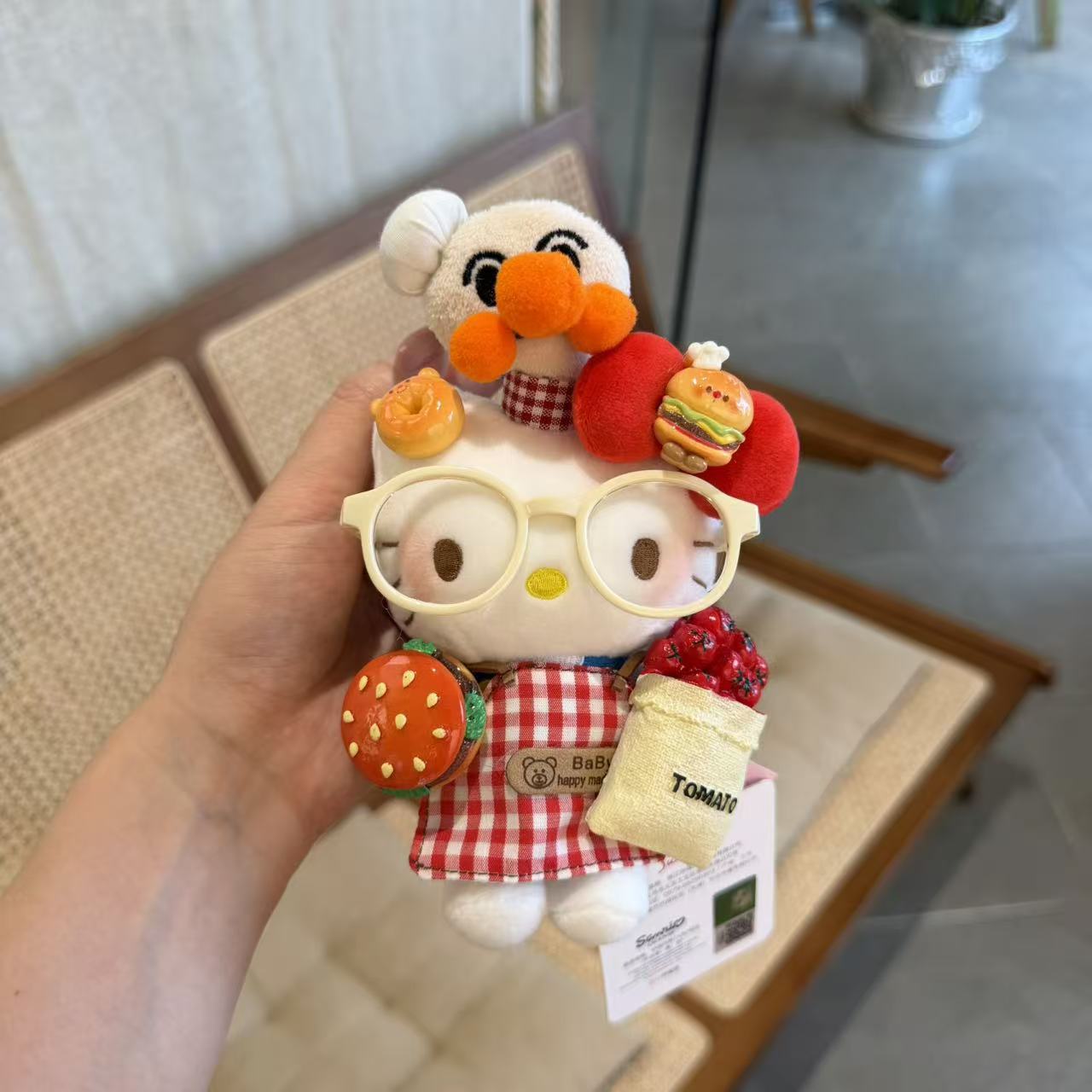 正版HelloKitty尚绒坊卡通毛绒玩偶挂件钥匙扣kt猫公仔包挂件图片