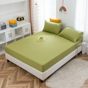 简约纯棉床单床笠单品纯色100%全棉简约双人2.0m学生宿舍单人1.i.