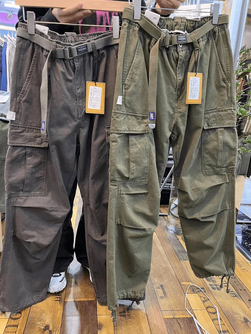 BREAD DENIM 纯棉水洗多口袋工装裤男宽松直筒休闲裤日系潮余文乐