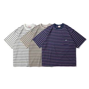 BREAD DENIM国系潮牌全棉柔软质感cityboy休闲条纹圆领T恤宽松TEE