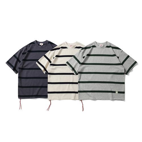 条纹休闲小众短袖T恤BREADDENIM