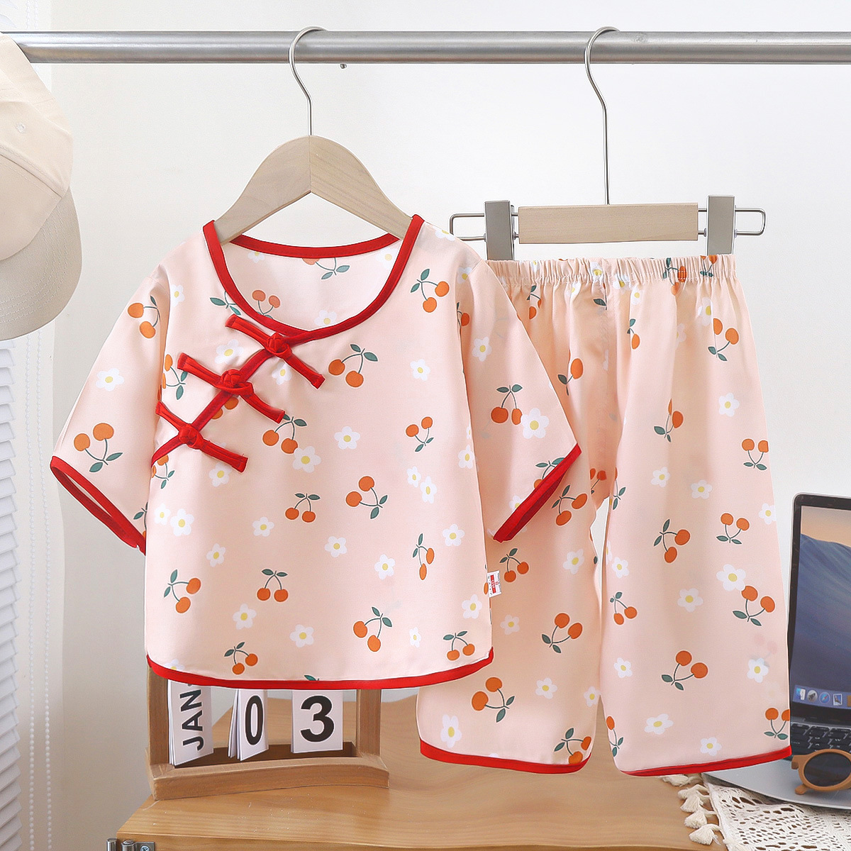 2025夏装女童套装薄款绵绸衣服女宝宝小女孩中国风复古汉服两件套