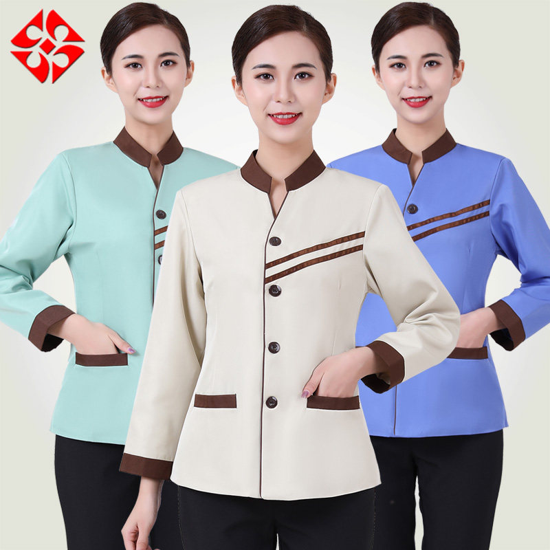 酒店宾馆家政物业保洁服长袖秋冬装广场清洁阿姨工作服双层套装女