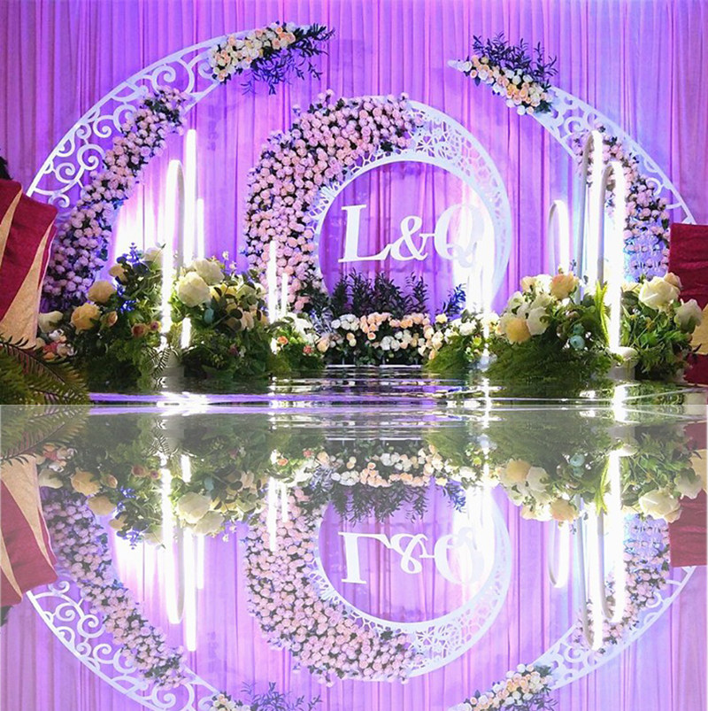 新款婚庆道具铁艺雕刻背景大型婚礼舞台背景装饰铁艺道具摆件屏风