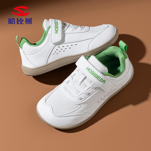 加绒保暖棉鞋 男女童冬季 子 脚皮面运动鞋 哈比熊儿童宽楦赤足大头鞋