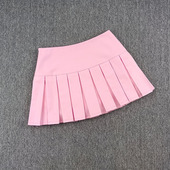 粉色百褶裙女夏薄短款 裙子小个子初恋裙xxs半身裙145超短裙半裙