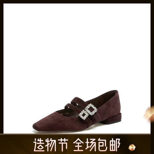 商场同款2026新款方糖茉莉玛丽珍鞋平底鞋浅口单鞋女鞋子ENG01CQ6