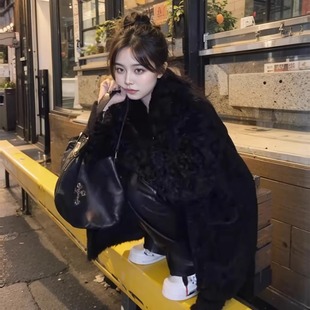 冬上新网红爆款番茄侠富人区同款毛毛外套防皮毛一体羊羔毛外套女