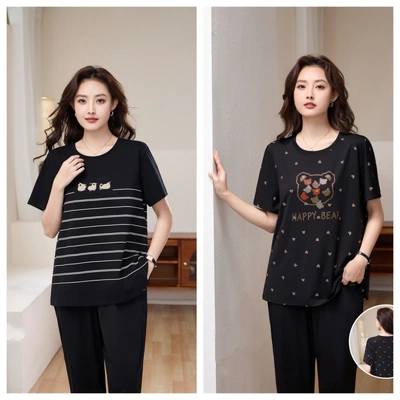 驰爽大码女夏装宽松休闲短袖T恤