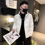 冬季社会小伙立领压花羽绒服短款白鸭绒男外套7YR658-P130控170，男装羽绒服，电商A400-1（原B352）