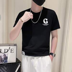 T701-P38 夏季T恤男潮流字母刺绣短袖上衣男装新款夏装-6 控58图片