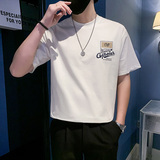 夏季店主风潮牌社会小伙刺绣印花宽松短袖T恤-2T812-特P48控68，男装T恤，电商A400-1（原B352）