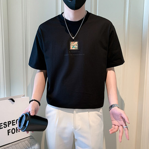 夏季店主风潮牌社会小伙个性简约印花宽松短袖T恤 T808-P48控68,男装T恤,电商A400-1（原B352）