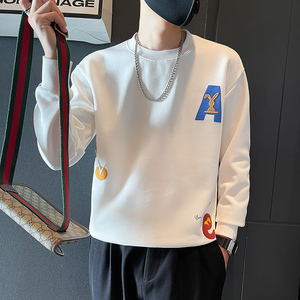 W271-P58 春秋男士刺绣印花卫衣圆领宽松时尚休闲长袖T恤-1 控78图片