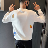W271-P58春秋男士刺绣印花卫衣圆领宽松时尚休闲长袖T恤-2控78，男装卫衣，电商A400-1（原B352）
