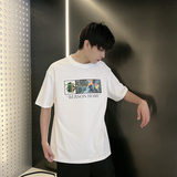 夏季潮男风社会小伙贴布刺绣印花潮牌宽松短袖T恤-3T811-P48控68，男装T恤，电商A400-1（原B352）