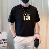 夏季店主风潮牌社会小伙简约字母压花宽松短袖T恤-3T826-P48控68，男装T恤，电商A400-1（原B352）