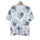 T750-P5523夏季社会小伙个性洗水印花男士圆领短袖T恤控75，男装T恤，电商A400-1（原B352）