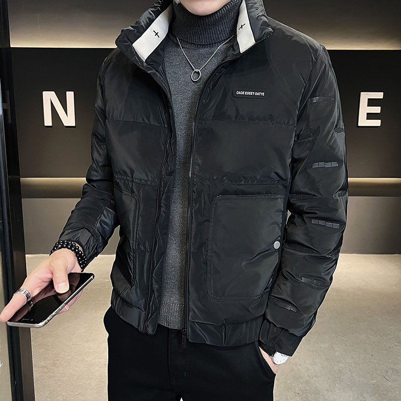 2024冬季男士立领羽绒服个性短款白鸭绒男外套2 YR608-P145控195图片