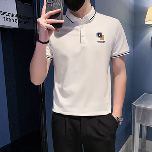 社会小伙字母刺绣polo衫男潮牌短袖抖音-2 PL838-特P48控68图片