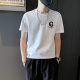 T701-P38夏季T恤男潮流字母刺绣短袖上衣男装新款夏装-3控58，男装T恤，电商A400-1（原B352）