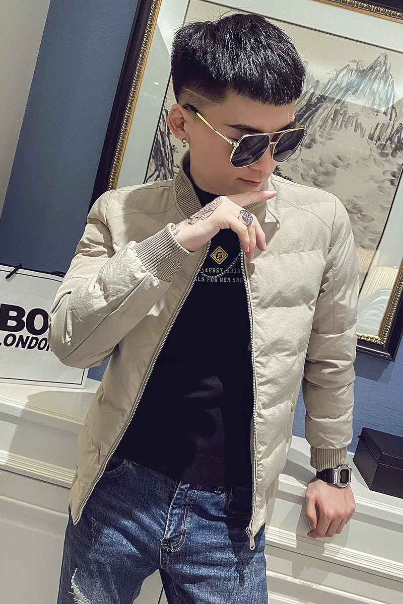 23冬季新款男纯色棉袄修身棒球领冬装外套棉服MY11-P118控158,男装棉衣,电商A400-1（原B352）