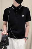 PL82-P58夏季短袖T恤潮牌半袖新款男装明线刺绣POLO衫-4控78，男装Polo衫，电商A400-1（原B352）